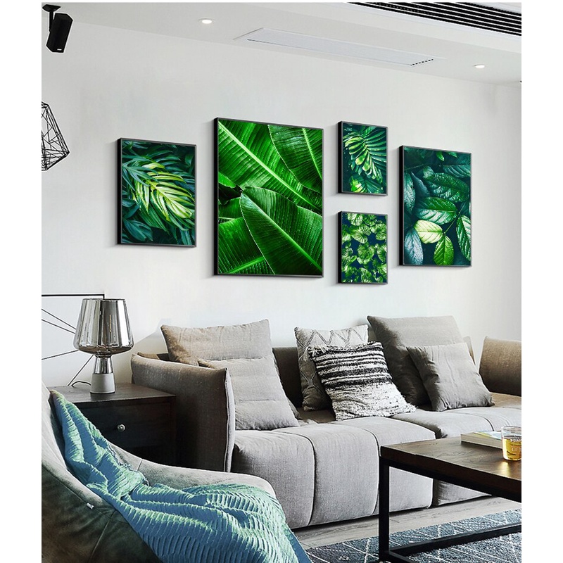 Green Plants Palm Monstera Big Leaf Wall Art Print Canvas Painting Nordic Posters And Prints Wall Pictures For Living Room Decor
