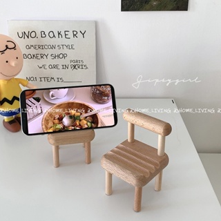 Mobile Phone Accessories  Solid Wood Desktop Portable Chair Mini Desktop Stand Table Cell Phone Holder
