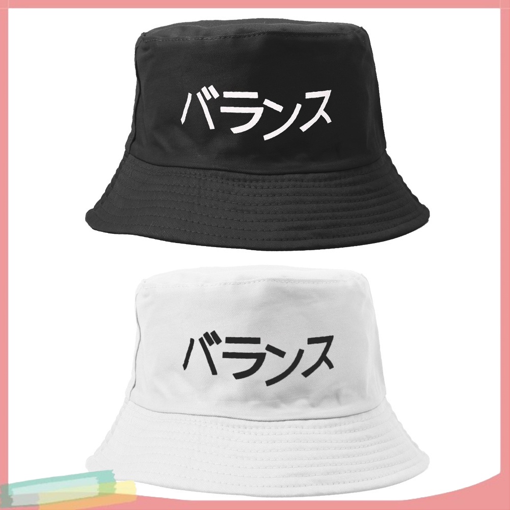 m 6 K u T s x 2 [LK] Creative Japanese Print Folding Fisherman Sun Hat Men Women Outdoor Bucket Cap
