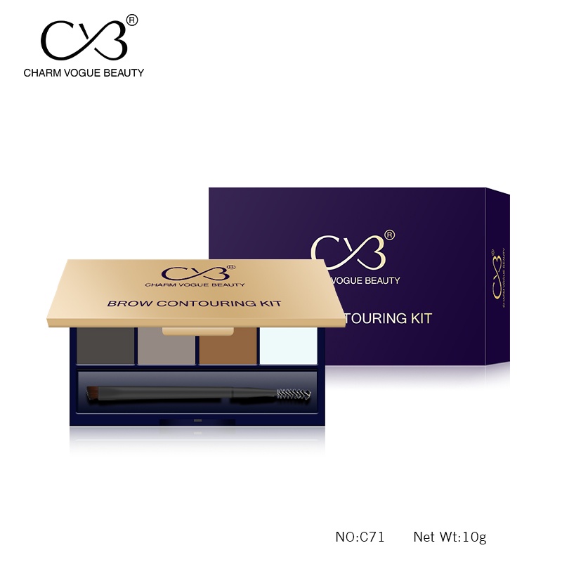 CVB C71 Brow Contouring Kit Natural Looking Eyebrow Cream&Powder Gel