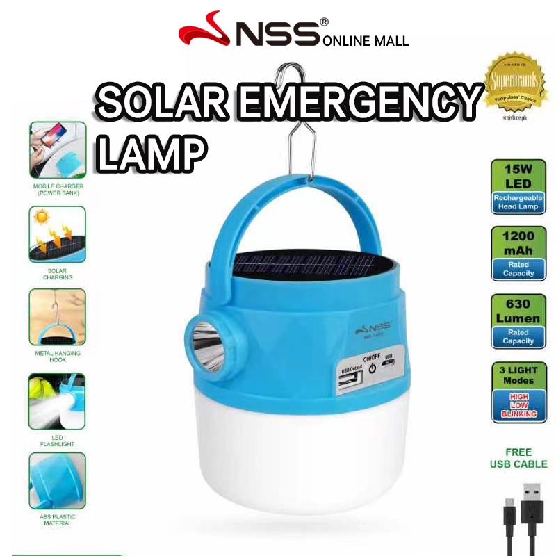 Nss Solar Lantern Led Camping Lantern Rechargeable Solar Usb Portable