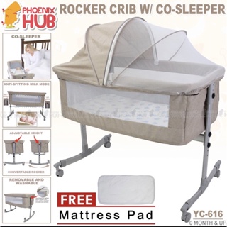 Phoenix Hub YC-616 Portable High Quality Baby Rocker Crib Co Sleeper Bassinet with Mosquito Net #1