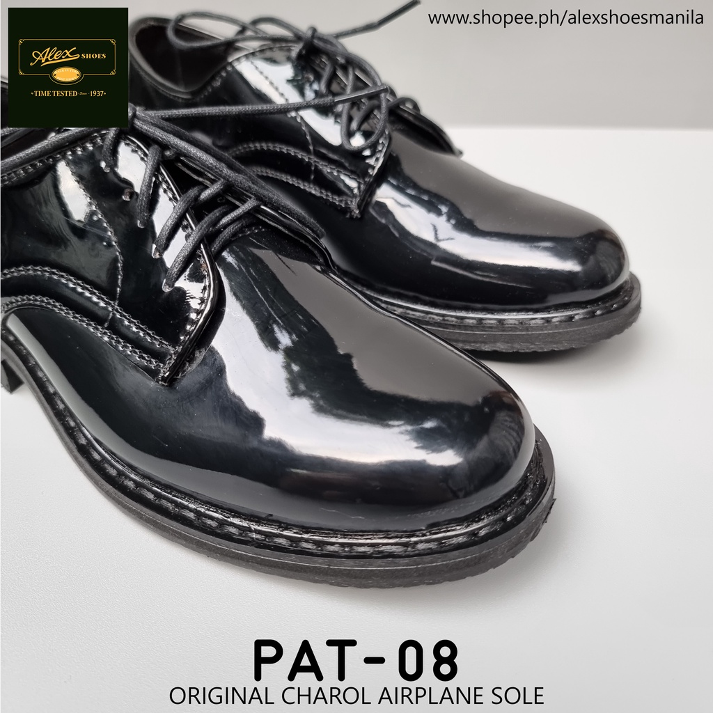ALEX SHOES MEN'S PAT08 CHAROL/WET LOOK AIRPLANE SOLE SOBRANG TIBAY