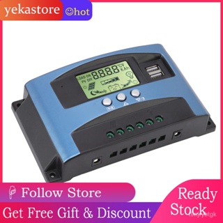 Yekastore Solar Panel Charge Controller  Low Heat Generation Open Circuit Protection LCD Display MPP #1