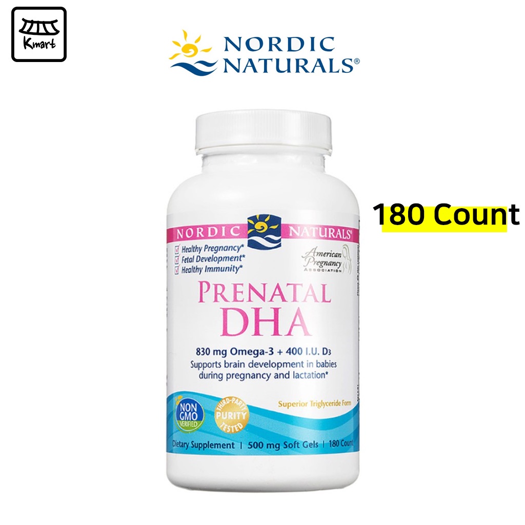 Nordic Naturals Prenatal DHA 180 Soft Gels, Omega Fatty Acids + Vitamin