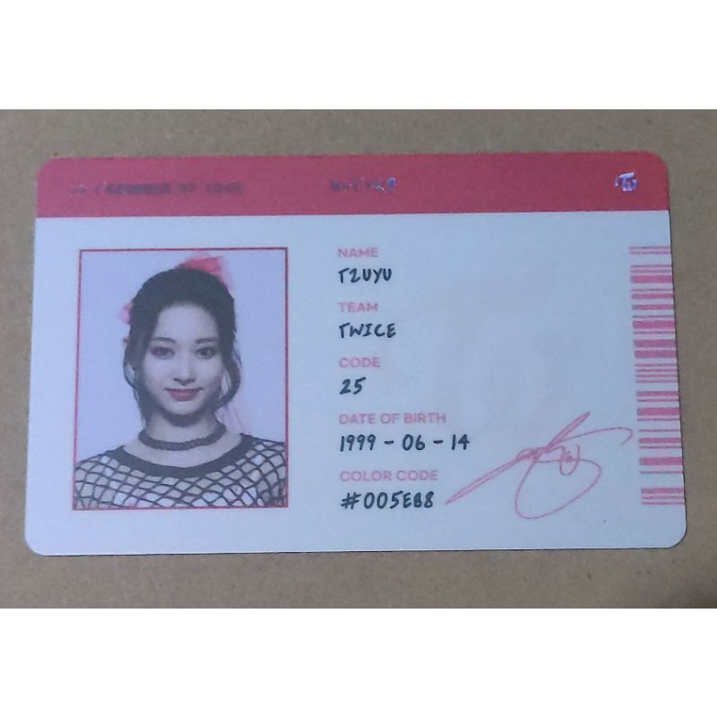 Twice Formula Of Love Id Card Photocard Official Tzuyu Shopee Philippines