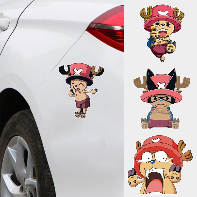 "One Piece" Waterproof Cartoon Car stickers Chopper Facial Expression