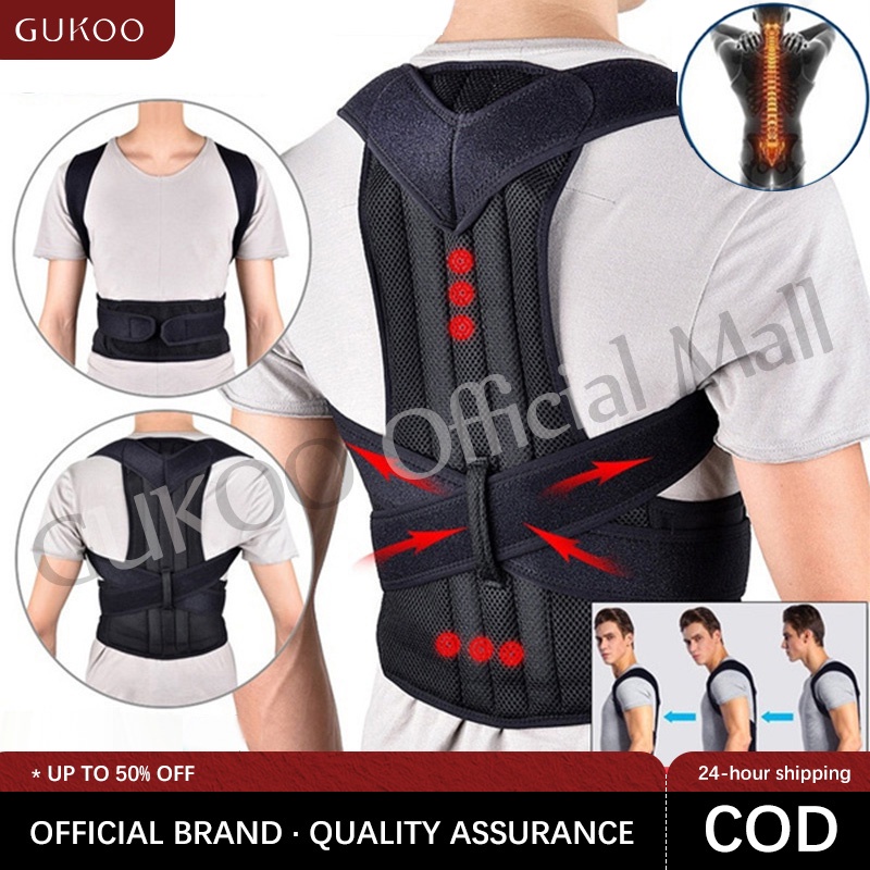 GUKOO Adjustable Back Support Posture Corrector For Men Women Lumbar ...