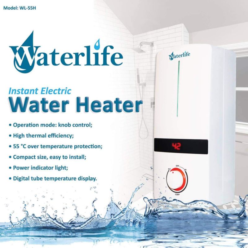 Waterlife Instant Water Heater WL55H (W/ SHOWER SET INCLUDED) Shopee