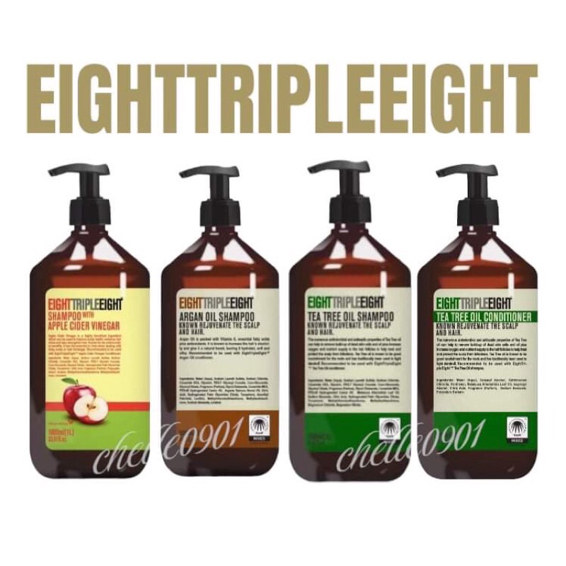 Eight Triple Eight Argan Oil/Tea Tree Oil Shampoo /Conditioner 1000ml ...