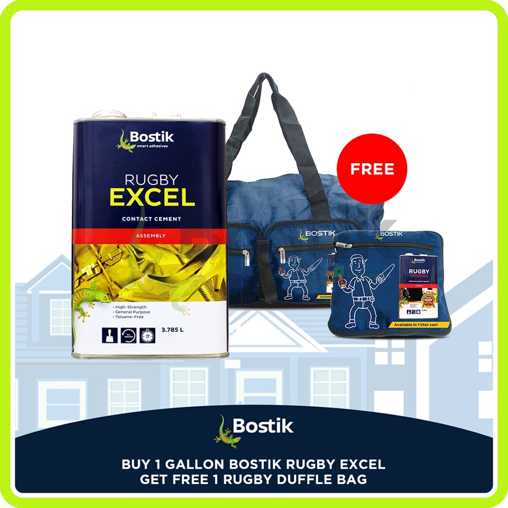 Buy 1 Gallon Bostik Rugby Excel Get Free 1 Rugby Duffle Bag | Shopee ...