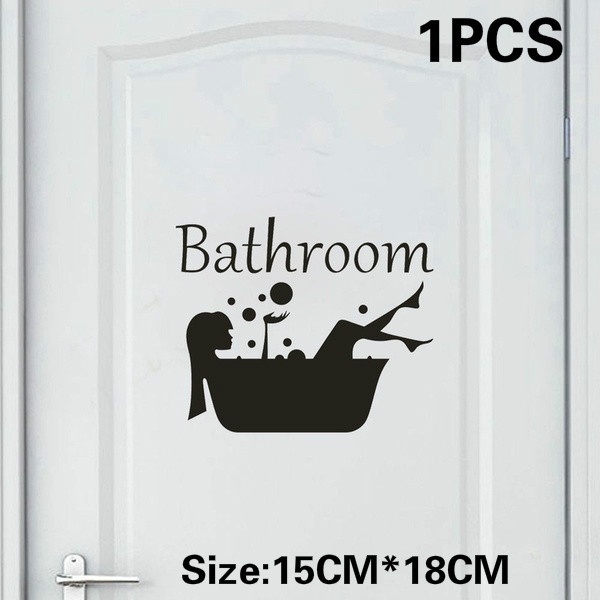 1PC Funny BATHROOM Toilet Door Decoration Decal Wall Stickers | Shopee  Philippines