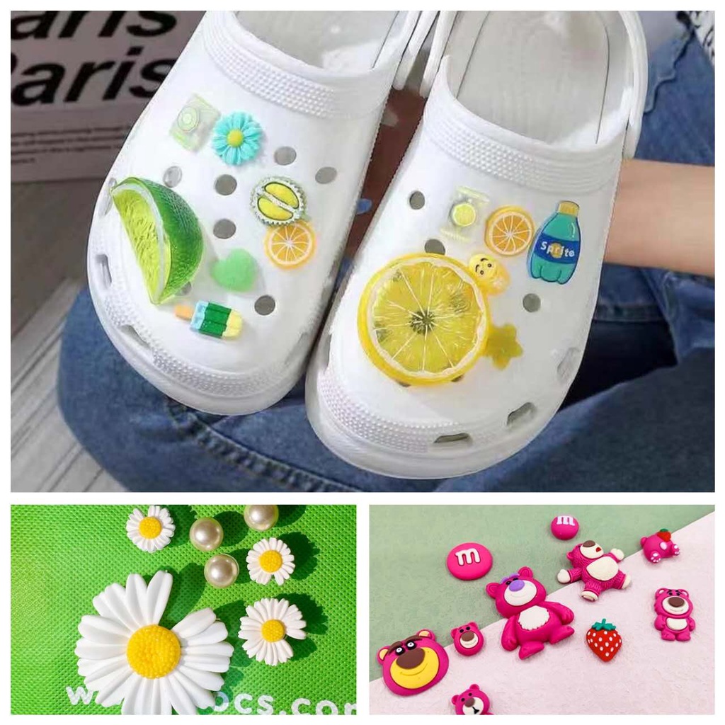 3D jibbitz for crocs Accessories Cute Jibits Charm set Jibbits Lemonade