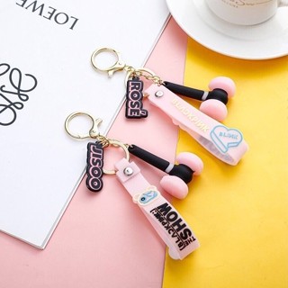 Black blackpink Keychain Cheer Stick Can Light Up Mini Small Pink Hammer School Bag Pendant Lisa jisoo Merchandise #9