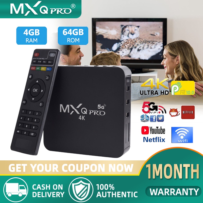 mxq pro tv box 4k 5g 4gb 64gb wifi box for non smart tv android smart ...