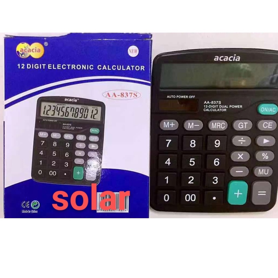 New Solar Electronic Calculator 12 DigitsAA837S Shopee Philippines