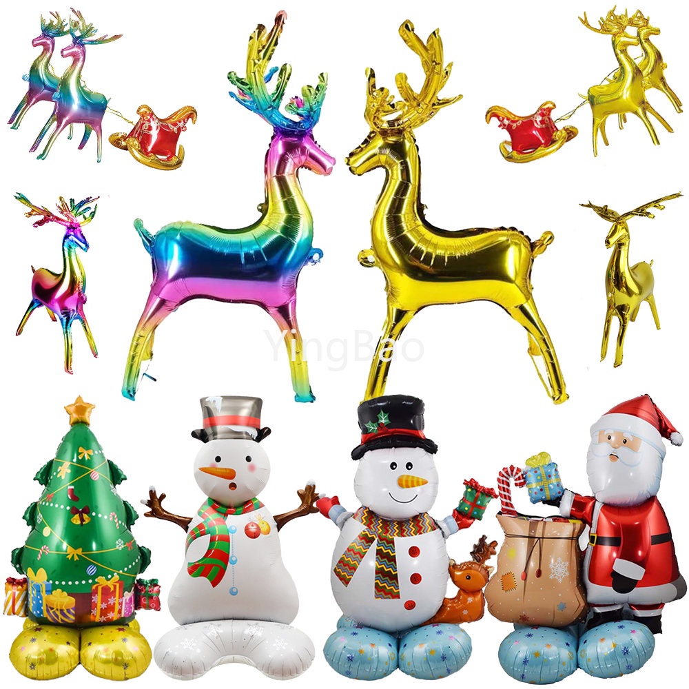 Christmas Foil Balloons Christmas Party Balloons Large Reindeer Balloon Santa's Sleigh Mylar