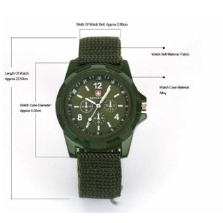 SESE Gemius Military Analog Watch Unisex fashion Canvas Waterproof Watch Canvas-belt StrapWaterproof #3