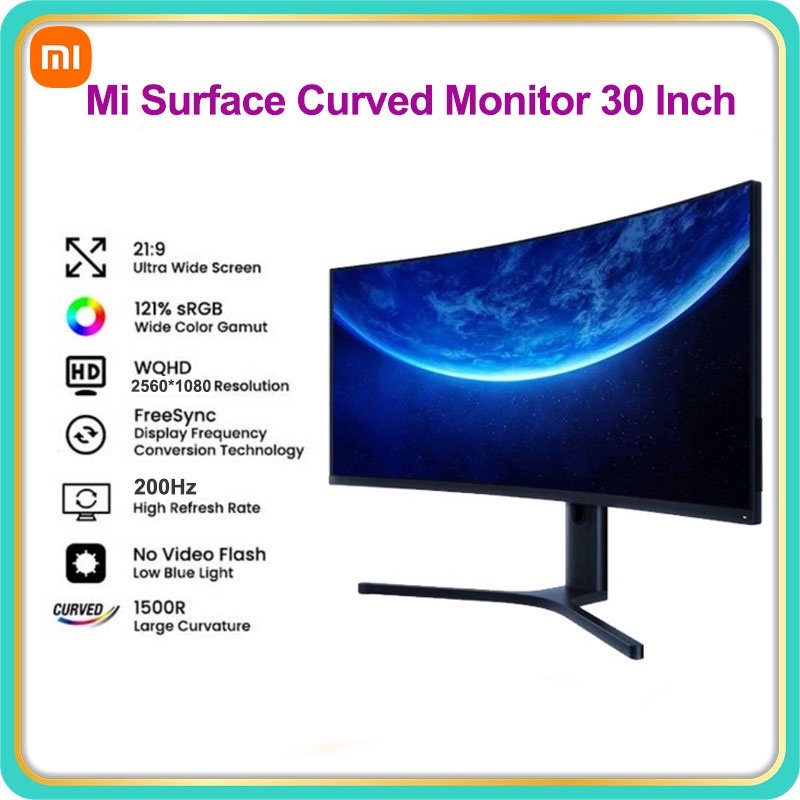 Xiaomi 30inch Curved Monitor Mi Ultrawide VA Gaming Display 144hz AMD