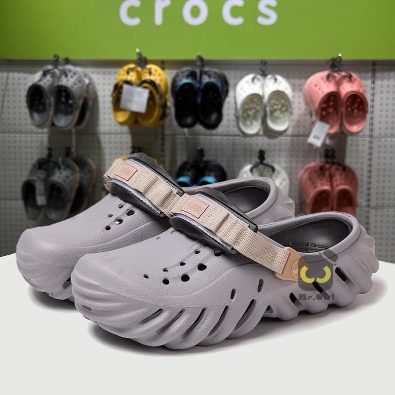 Mr owl ECHO CLOG Crocs Sandals For Men Slippers Beach Thick Sole Anti 