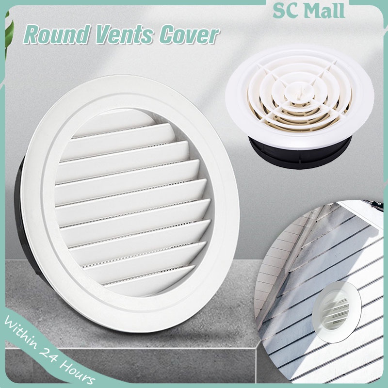 Soffit Vent Round Air Vent ABS Louver Grille Cover with Built-in Screen ...