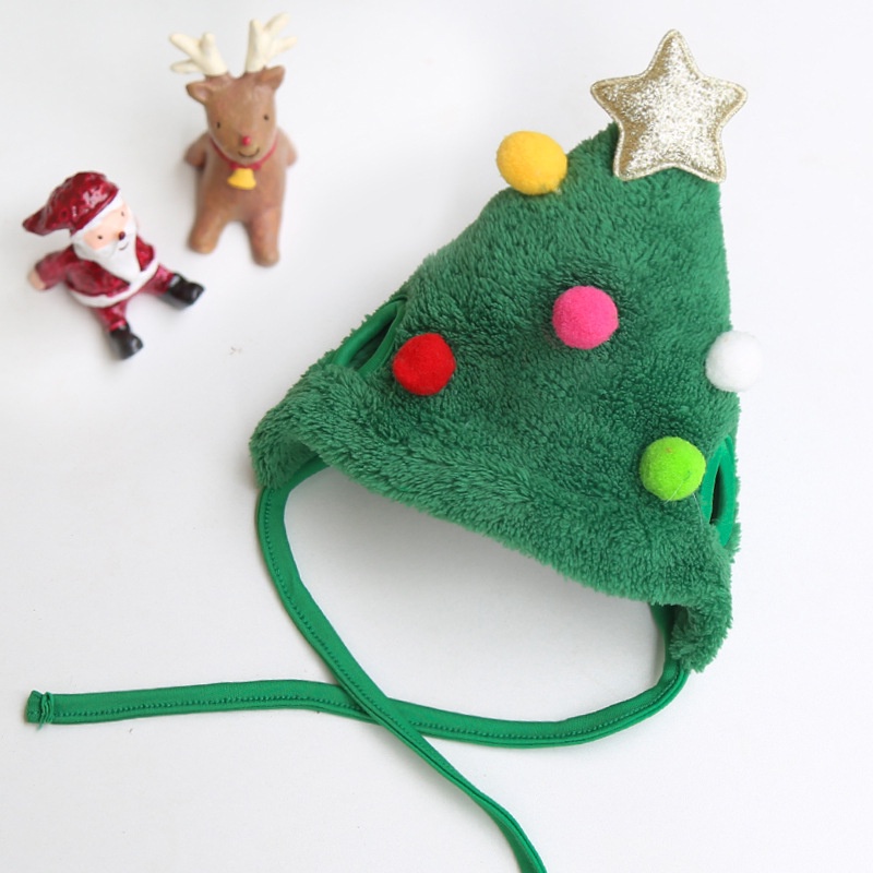Cartoon Dog Christmas Hat Puppy Cap New Year Pet Bib Cat Scarf Collar Party Decoration Dog Costume Pet Clothing Accessories #7