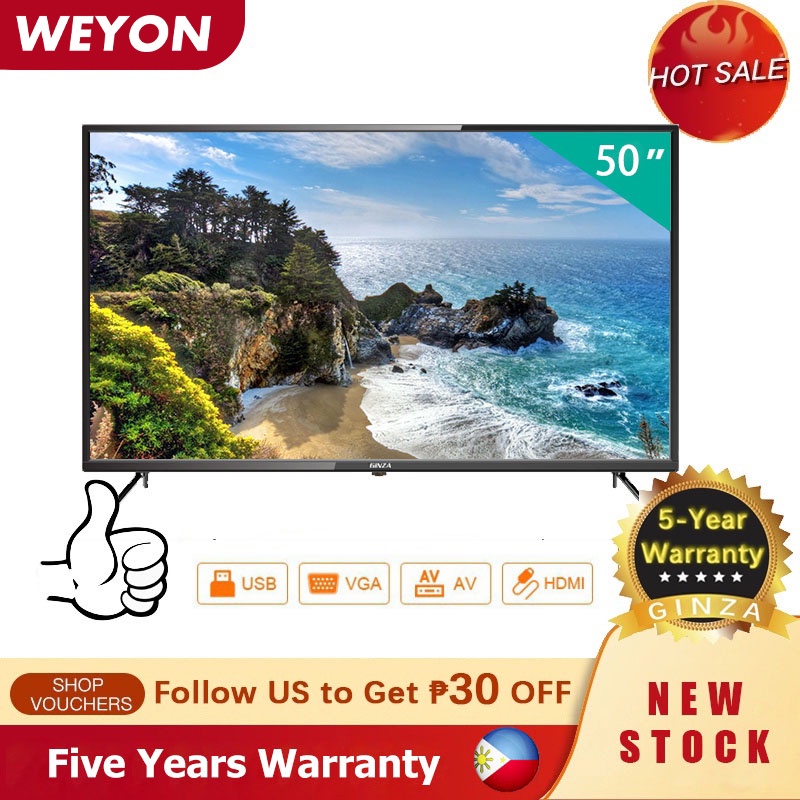 GINZA SMART TV 50 55 60 inch TV Android 9.0 Full HD 1080p 60hz PC