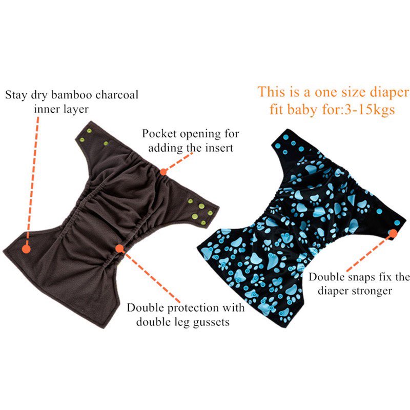 Bamboo Charcoal Cloth Diapers Reusable Diapers Washable Diapers Diiapers for newborn Diaper for baby