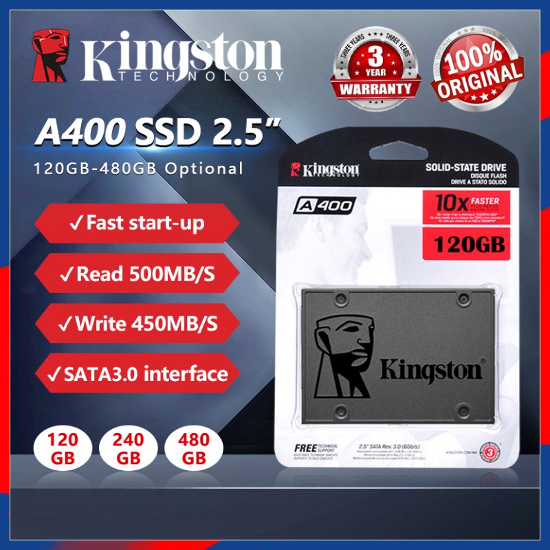 Kingston SSD 960GB 120GB 480GB 240GB A400 SATA 3 2.5 Inch For Laptop ...