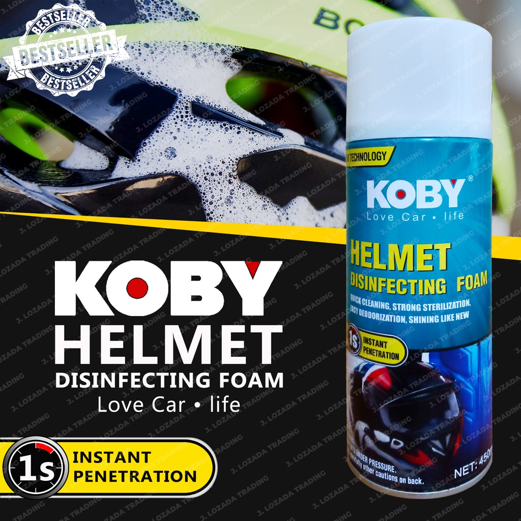 KOBY HELMET DISINFECTANT SPRAY FOAM 450 ML Quick Cleaning / Shine
