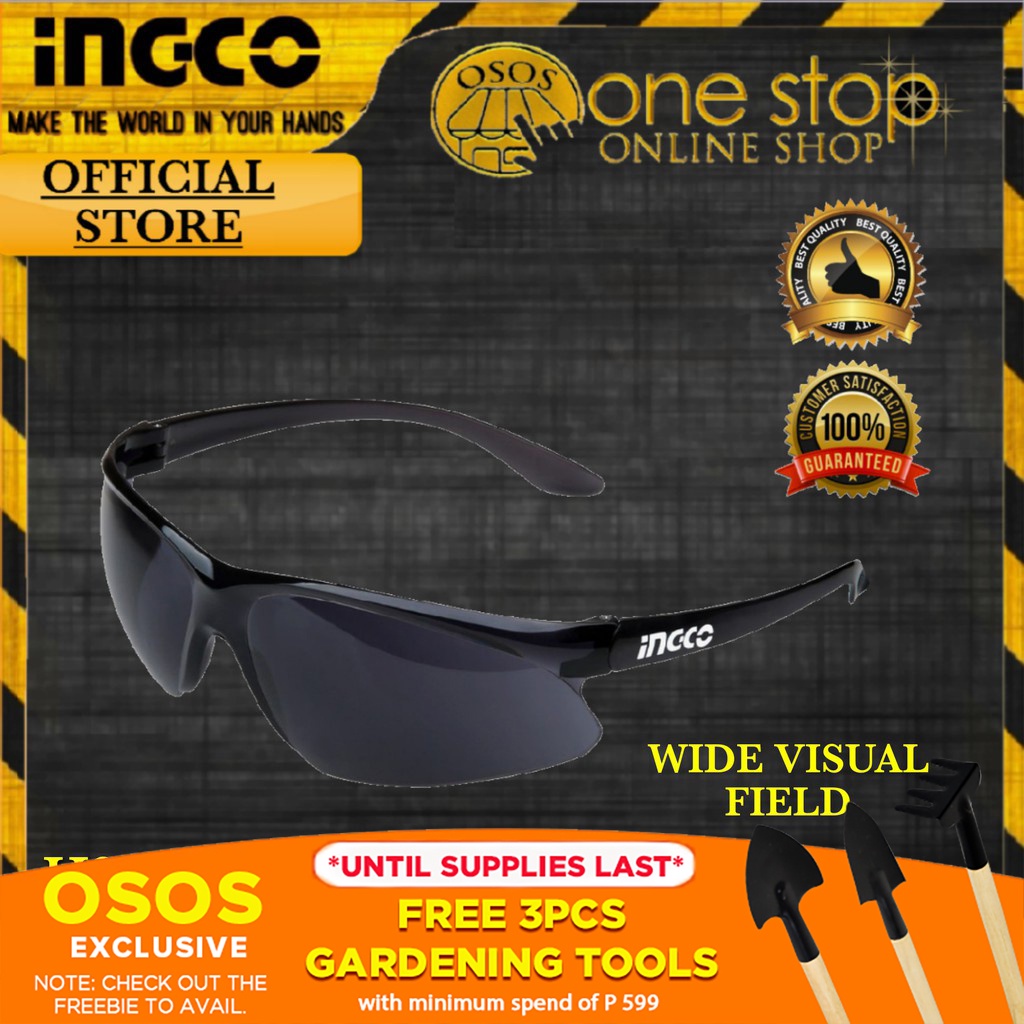Ingco Original Dark Shade Safety Goggles with Wide Visual Field HSG06