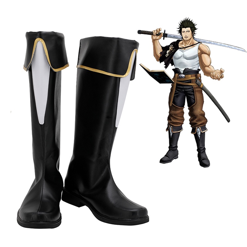 Anime Black Clover Yami Sukehiro Black Cosplay Shoes Yami Sukehiro Long