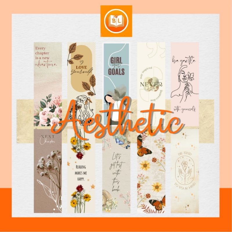 Bookmarks Aesthetic Women Nature Vintage Cute Foods Shopee