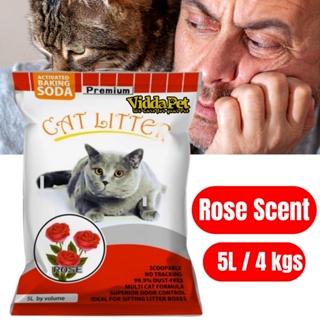 5L / 4 kgs ViddaPet Premium cat litter sand Rose scent cat litter sand cat litter 5 liter rose scent