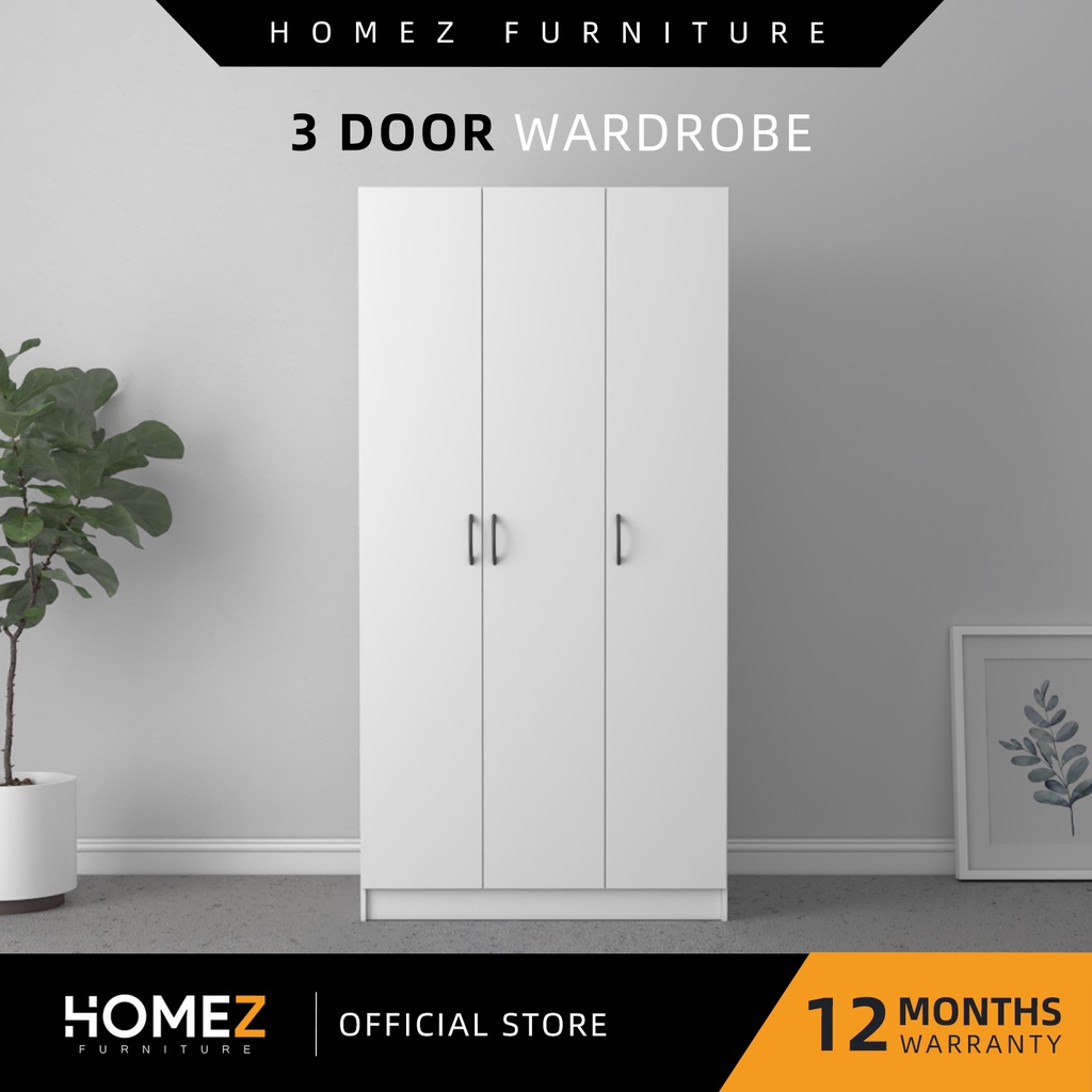 Homez 2 / 3 Door Wooden Wardrobe Storage Drawer Multi Purpose