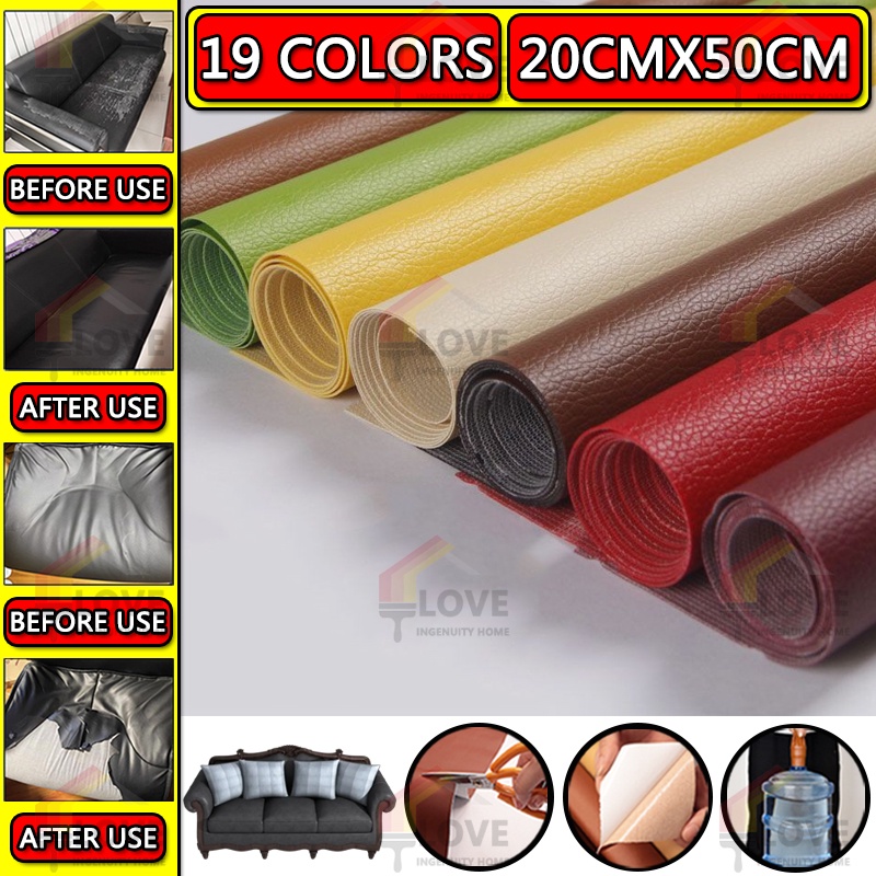 COD 20cmX50cm Leather Patch Stickers No Ironing Sofa Repair PU Fabric Self Adhesive Waterproof