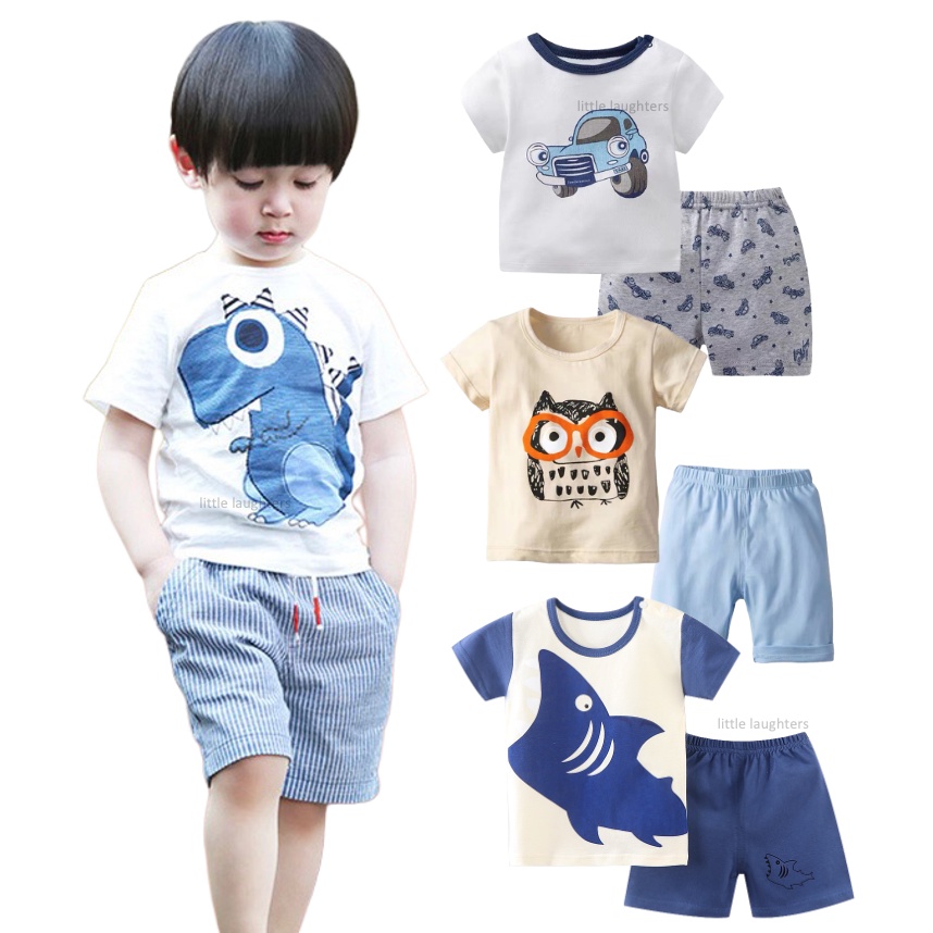 (0-4Y) Boy Clothes Corp Terno for Kids Boys Fashion Sando Shorts Set ...