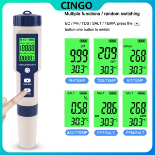 superior quality5 in 1 PH meter water quality tester TDS/EC/PH/salinity/thermometer digital water qu