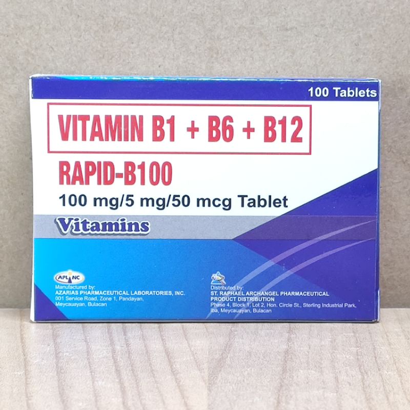 RAPID - B100 Vitamin B-Complex 100 Tablets | Shopee Philippines