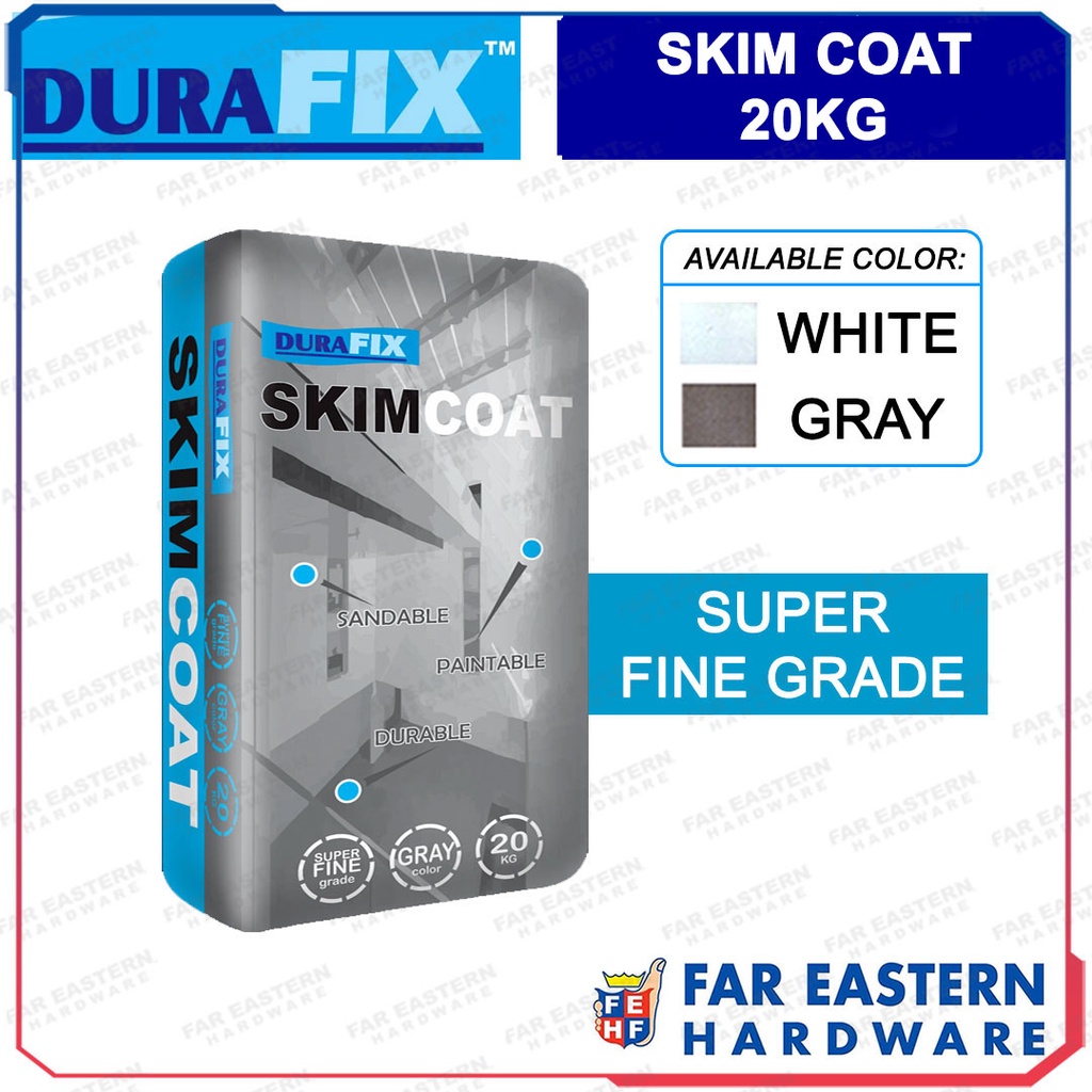 DURAFIX Skim Coat Powder Super Fine Grade 20Kg Skimcoat White Gray