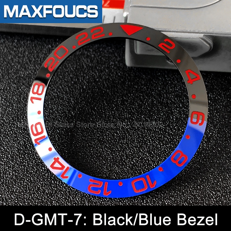 Sloped ceramic bezel insert GMT style Blue/Red bezel 38*30.6mm GMT Master for Rolex watch parts