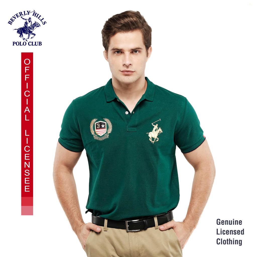 Beverly Hills Polo Club Men's Polo Shirt in Bottle Green 22GTEX387 | Shopee  Philippines