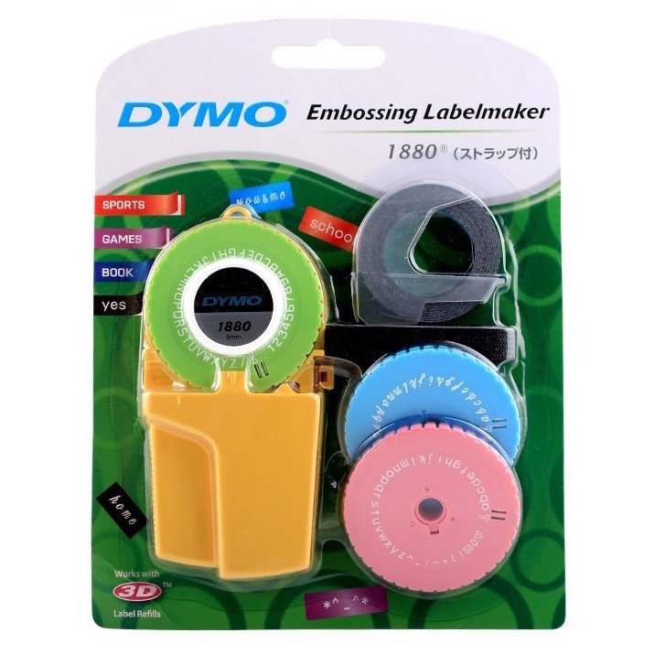 Dymo 1880 Manual Label Maker Machine and label tape for 9mm 3D Embossed PVC labels for Dymo DIY