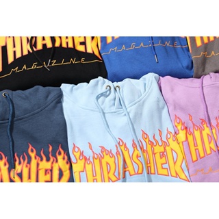Hiphoppie Thrasher Flame Alphabet US Casual Fashion Hoodies jacket Unisex couplles hooded #4