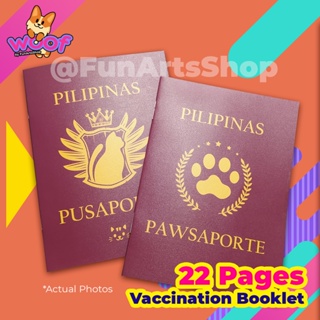 ORIGINAL 22 Pages Personalized PAWSAPORTE Vaccination Booklet for Dog/Cat/Bird/Rabbit