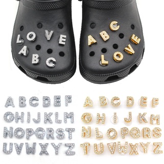 Novelty Metal letters shoe charms Crocs Pin Jibbitz DIY Accessories decorate slippers croc sandals buckle clogs kids gifts