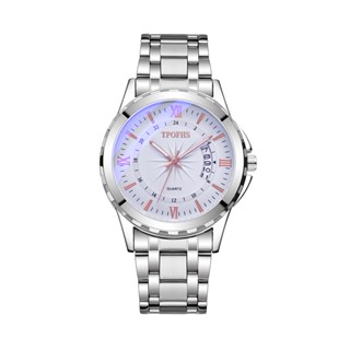 (Limited time rush purchase) Buy 1 free 3 boxes+meter regulator+battery (2)Online celebrity waterproof quartz watch blue window calendar steel band watch men's fashion Jok #7