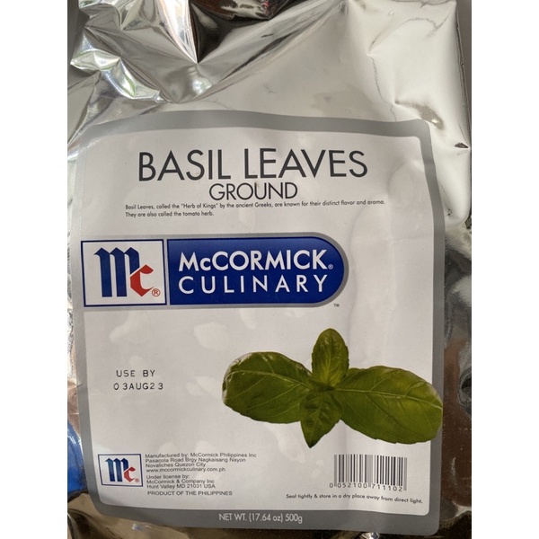 McCormick Basil Leaves Ground 500g Shopee Philippines
