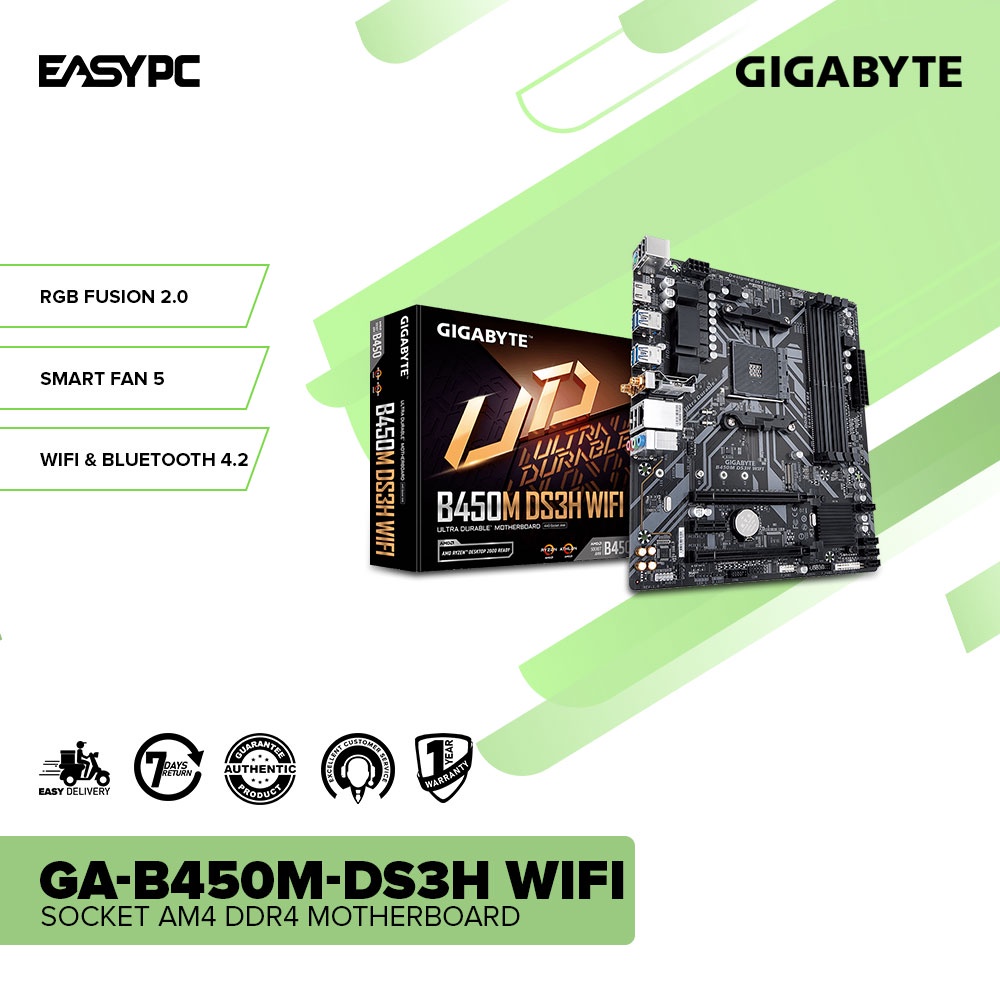 EasyPC Gigabyte GAB450MDS3H WIFI Socket Am4 RGB Fusion 2.0 Smart