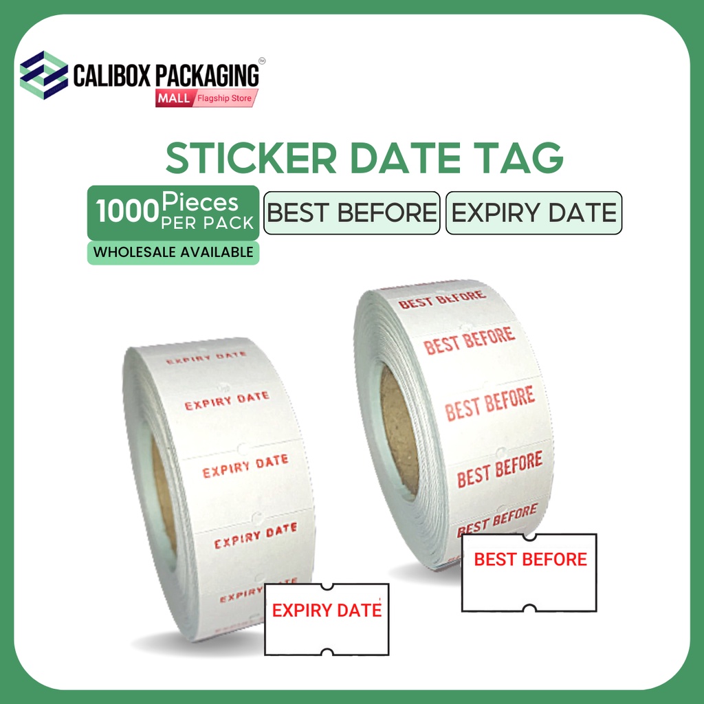Calibox Packaging Date Tag Label, Best Before Sticker, Expiry Date